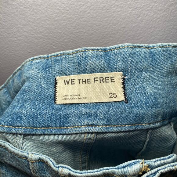 We The Free Jayde Flare Jeans Cropped Medium Wash High Rise Boho Women 25 Petite - Picture 3 of 13